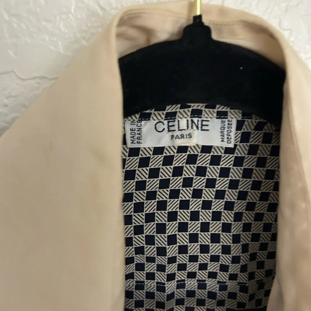 1970s Vintage Celine Paris Silk Blouse and Skirt Set Black Cream Geometric. - Picture 3 of 7